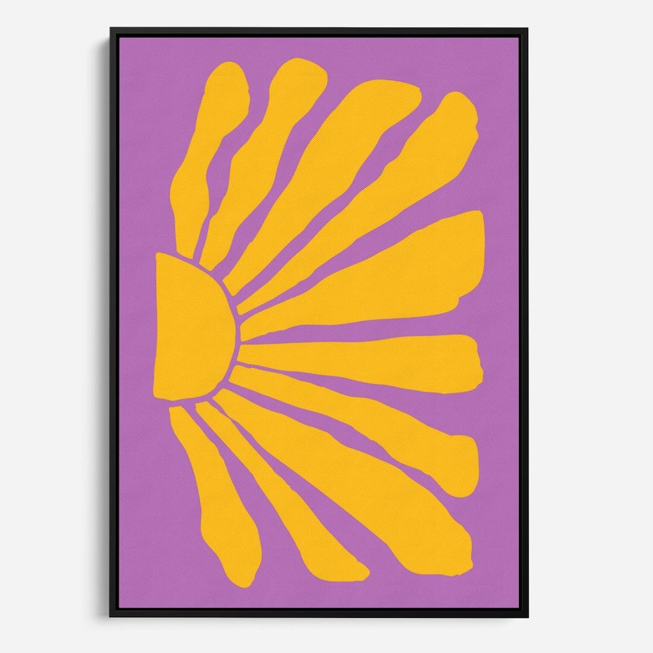 Obraz w ramie 70x100 - Podróżne Kontury - abstrakcyjny plakat, intensywne różowe tło - rama czarna