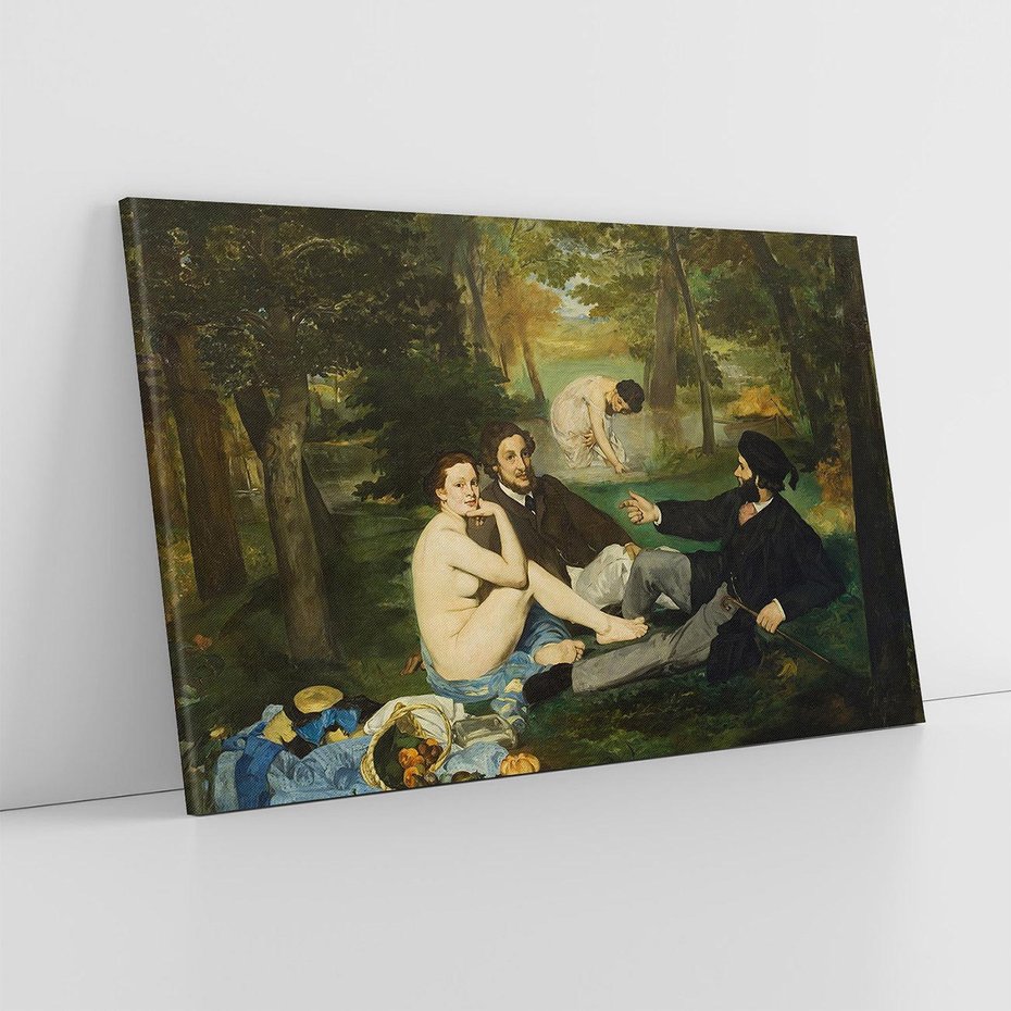 Obraz na płótnie 100x70 - "Śniadanie na trawie" (1863) Edouard Manet - Reprodukcja - reprodukcja, obraz na płótnie