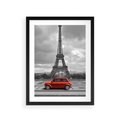 Plakat w ramie 30x40 - Paryż z wieżą Eiffla w tle - Paryż, Eiffla - rama czarna