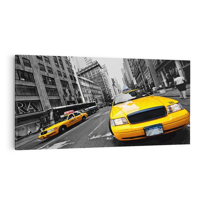 Obraz na płótnie 100x50 - Dynamiczny TAXI w Nowym Jorku - TAXI, NY