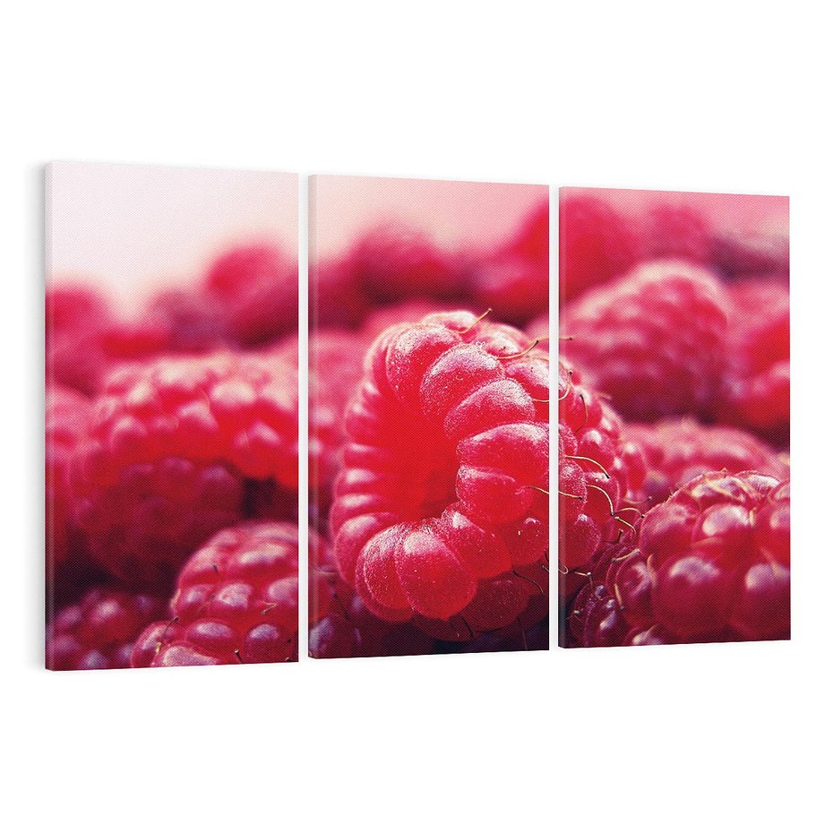 Obraz na płótnie 120x80 - Maliny Soczysta Eksplozja - maliny, owoce