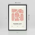 Plakat w ramie 50x70 - Nowoczesna Miłość - nowoczesna grafika, pastelowe kolory - rama czarna
