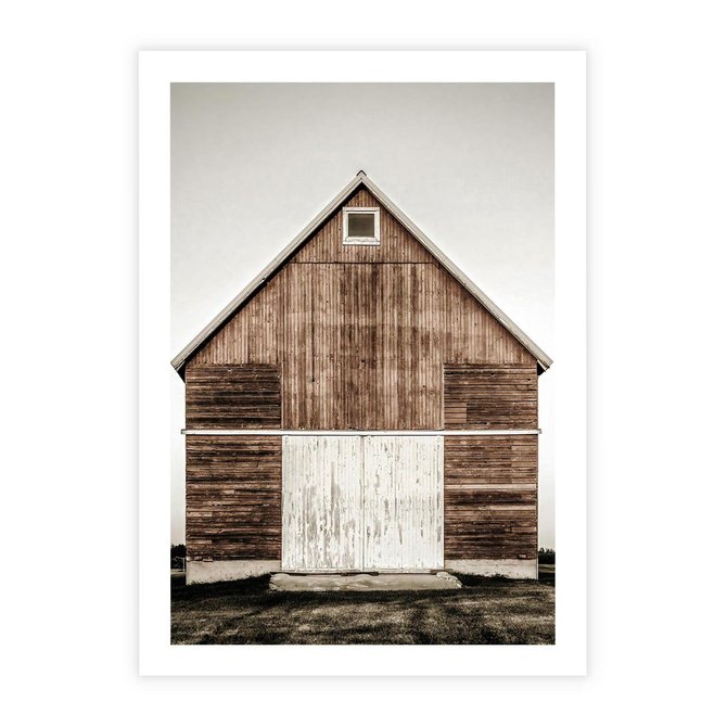 Plakat bez ramy 21x30 - Rustykalny Drewniany Domek - domek, drewniany dom