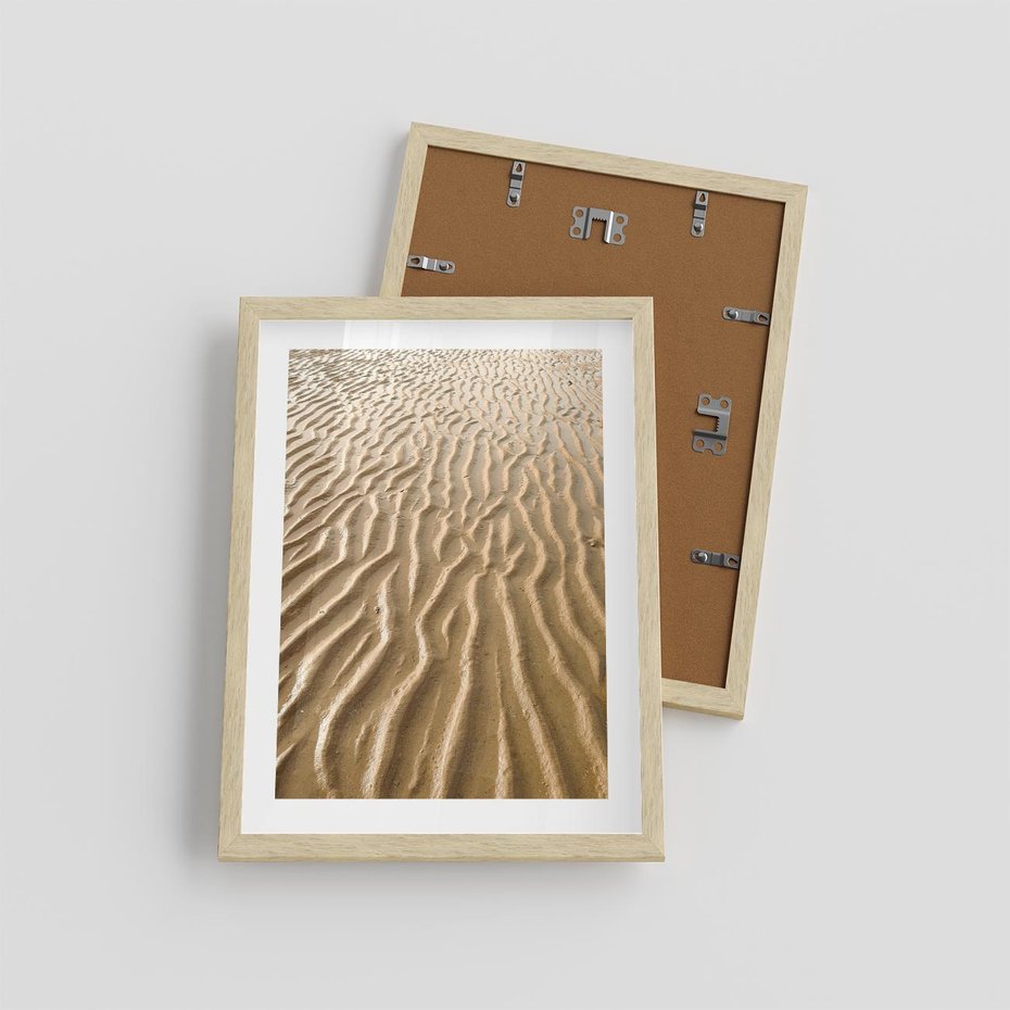 Plakat w ramie 30x40 - Piasek i Nieskończoność - pustynia, piasek - rama drewno