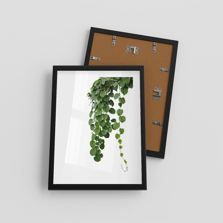 Plakat w ramie 30x40 - Świeżość Natury - liście, zielone - rama czarna