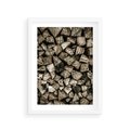 Plakat w ramie 30x40 - Piękno Drewna - belki drewna, drewno - rama biała
