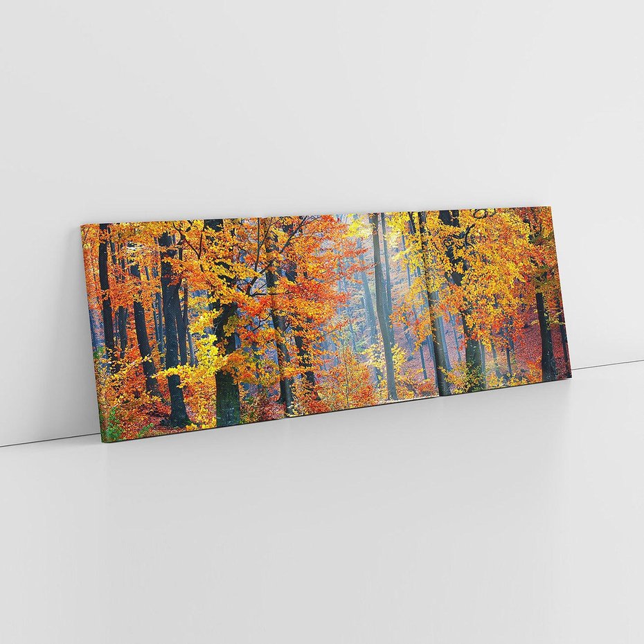 Obraz na płótnie 120x40 - Jesienny taniec lasu - jesień, las