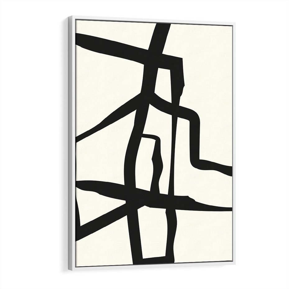 Obraz w ramie 70x100 - Impresje Wymiaru - linie, abstrakcja - rama biała