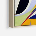 Obraz w ramie 120x80 - Kolorowe Przesunięcia Kształtów - abstrakcyjny obraz olejny, żywe kolory - rama drewno