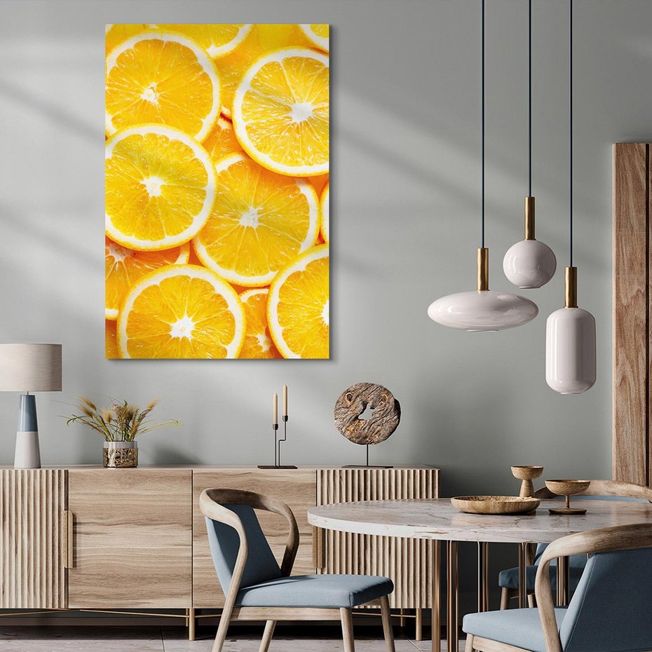 Obraz na płótnie 50x70 - Wyrazista moc pomarańczy - pomarańcze, owoce