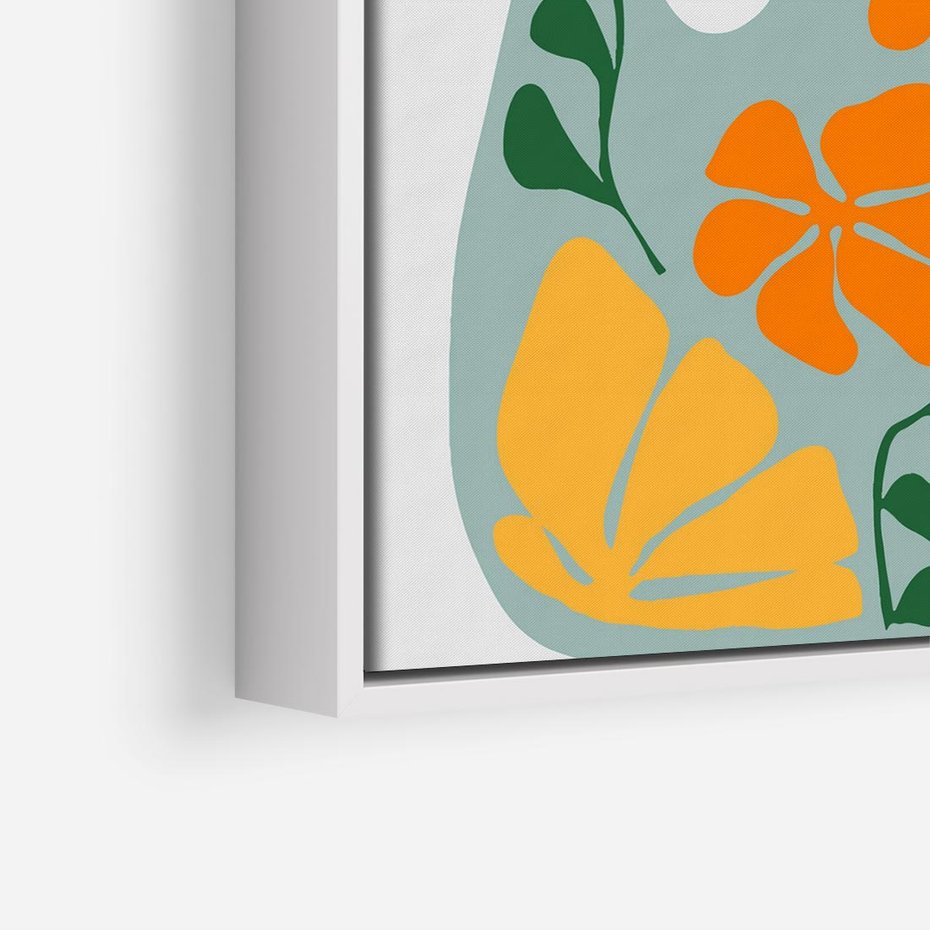 Obraz w ramie 80x80 - Kolorystyczna Ekspresja - czajnik, abstrakcja - rama biała