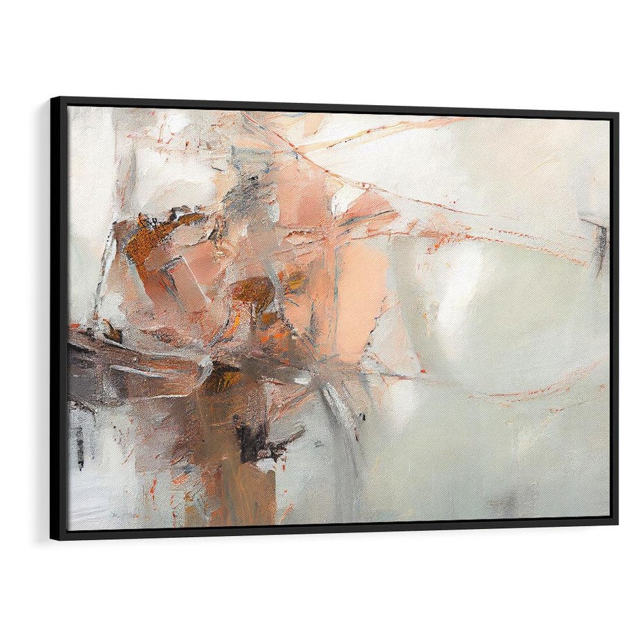 Obraz w ramie 100x70 - Taniec księżycowego pyłu - abstrakcja, tekstury farb - rama czarna