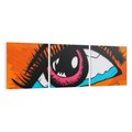 Obraz na płótnie 150x50 - Artystyczne spojrzenie: oko w graffiti - oko, graffiti