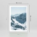 Plakat w ramie 50x70 - Surowość Gór - górskie szczyty, śnieg - rama biała