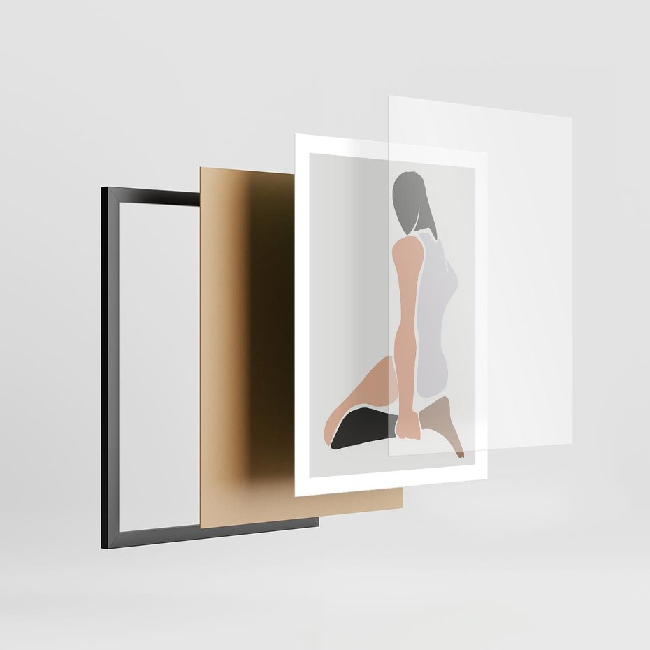 Plakat w ramie 50x70 - Widok Abstrakcyjny - abstrakcyjny obraz, minimalizm - rama czarna