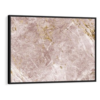 Obraz w ramie 70x50 - Wyjątkowa Stylizacja - marmur, złoto - rama czarna
