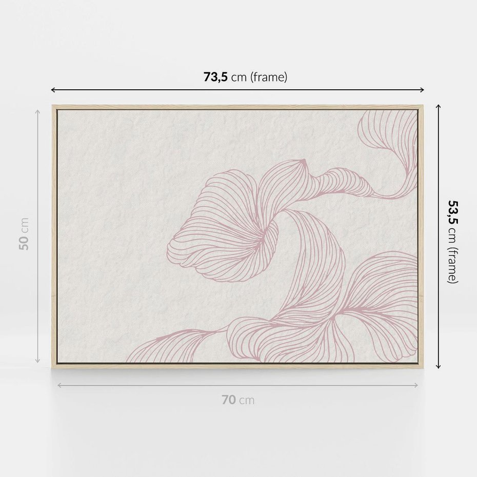 Obraz w ramie 70x50 - Szept marzeń i tajemnic - abstrakcyjne, roślinne ornamenty - rama drewno