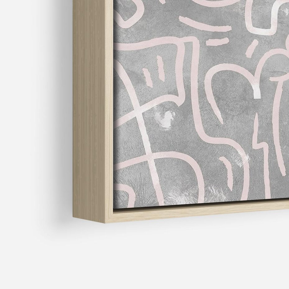 Obraz w ramie 50x50 - Sploty odblasków i zawirowań - abstrakcyjne rysunki, wzorek - rama drewno