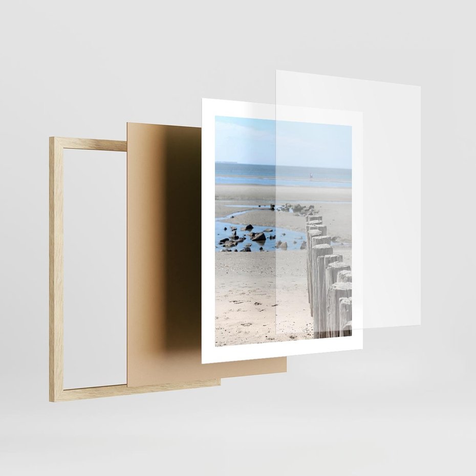 Plakat w ramie 40x50 - Fale na falochronie nad morzem - morze, falochron - rama drewno