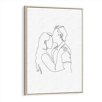 Obraz w ramie 80x120 - Wewnętrzne Emocje - para zakochanych, kobieta i mężczyzna - rama drewno