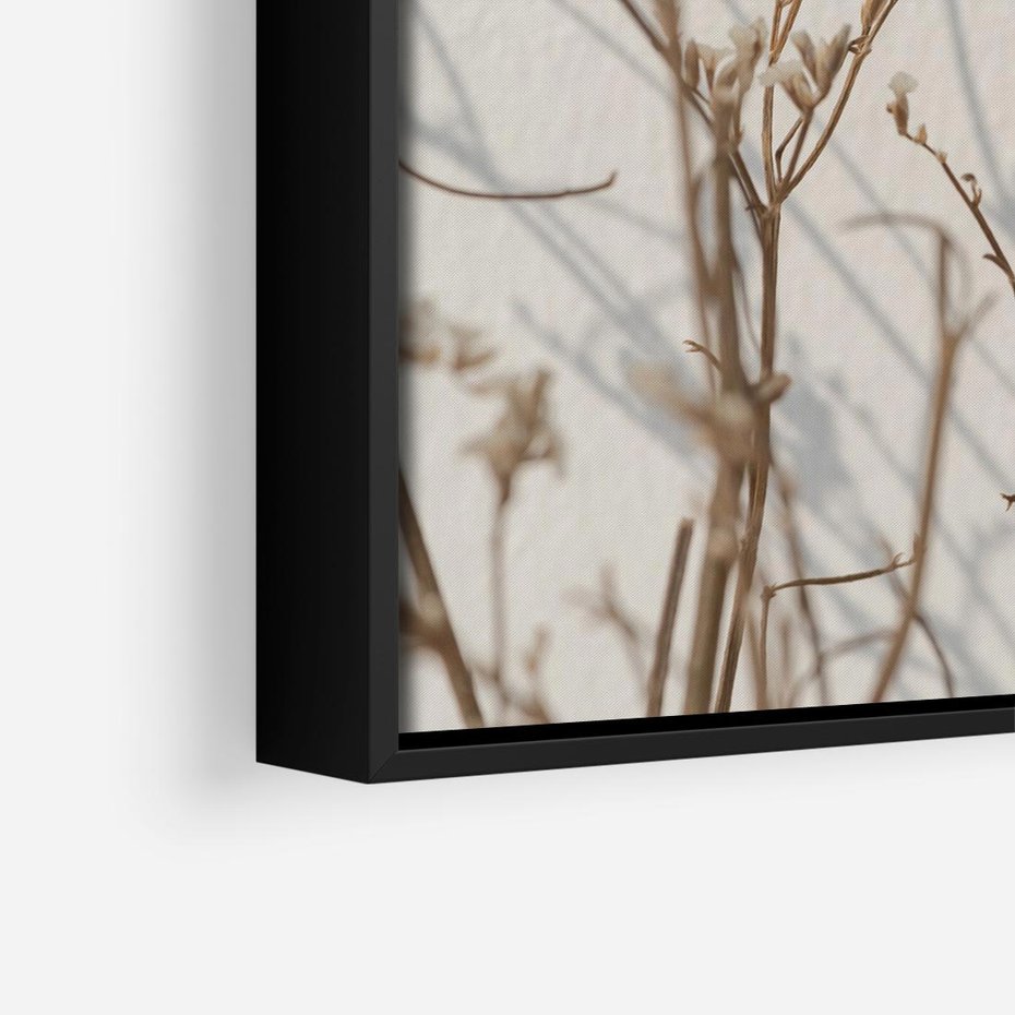 Obraz w ramie 50x50 - Boho gałązki suche - gałązki, suche - rama czarna