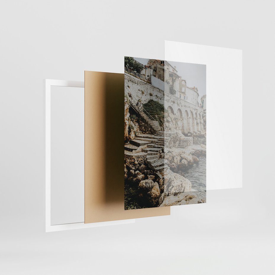 Zestaw obrazy w ramie 30x40 galeria - Morze, wakacje, podróż, łodzie - rama biała