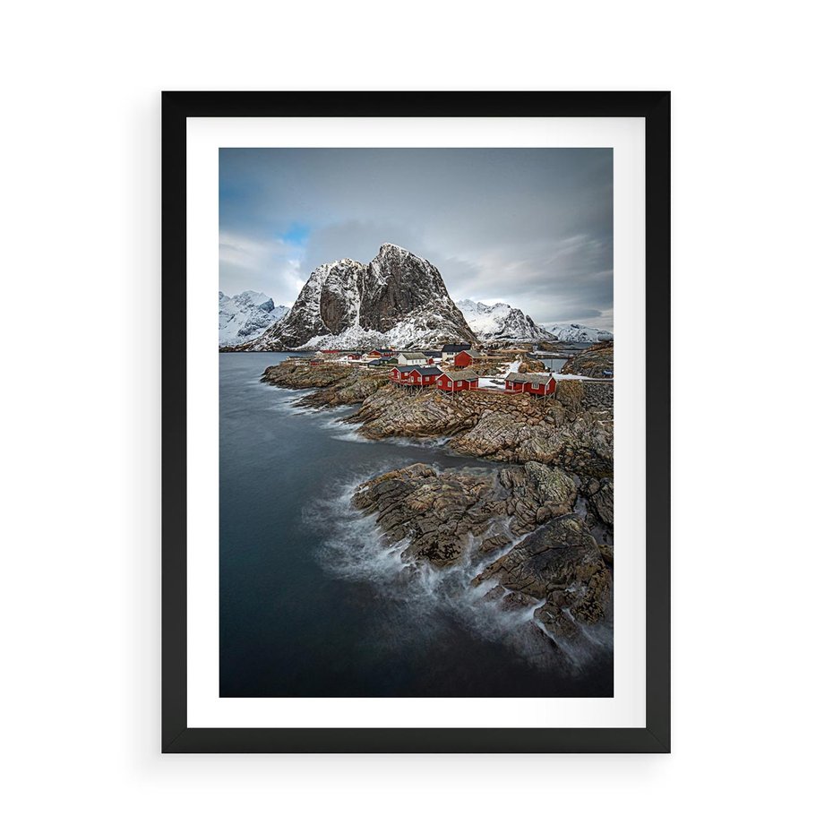 Plakat w ramie 50x70 - Skandynawia - górska odsłona - Skandynawia, góry - rama czarna