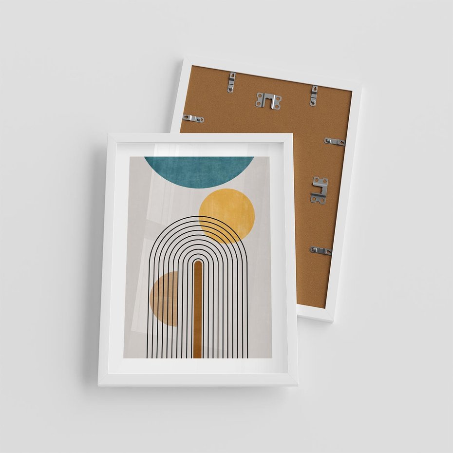 Plakat w ramie 30x40 - Wewnętrzne Labirynty Form - styl mid century, nowoczesna sztuka - rama biała
