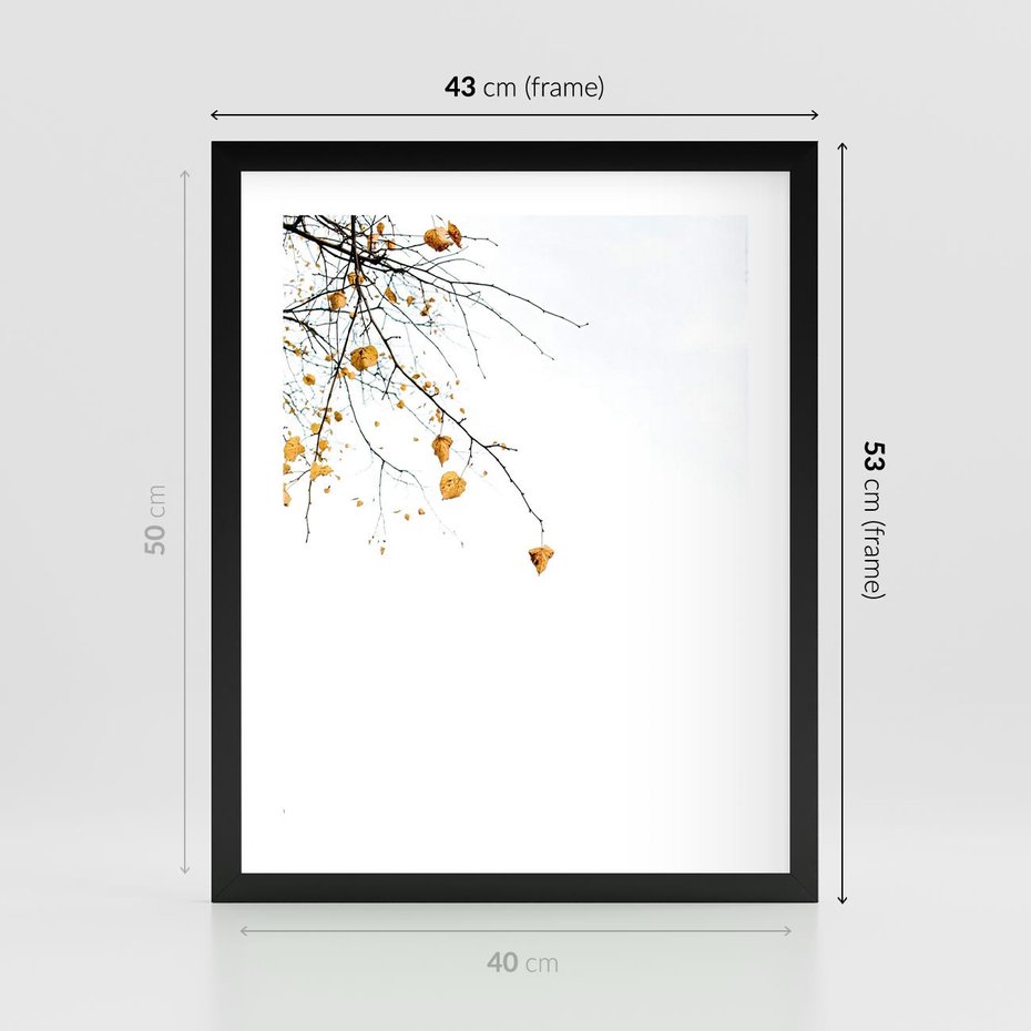 Plakat w ramie 40x50 - Złota Jesień - drzewo, żółte liście - rama czarna