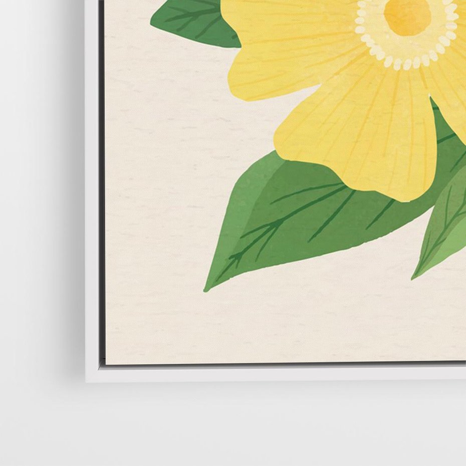 Obraz w ramie 70x50 - Kwiatowy Uśmiech - kwiaty, akwarela - rama biała