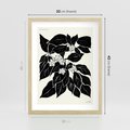 Plakat w ramie 30x40 - Ruchome szkicowe odbicia - czarno biała grafika, roślinność - rama drewno