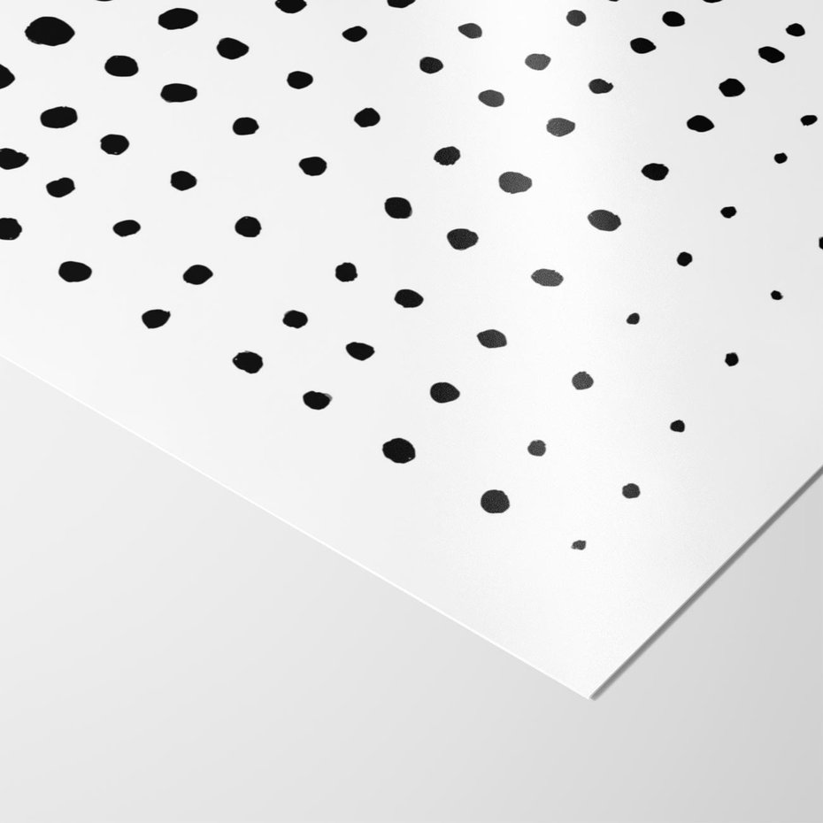 Plakat bez ramy 30x40 - Abstrakcyjna Transformacja - abstrakcyjna kompozycja z czarnych kropek, minimalistyczny czarno bialy plakat