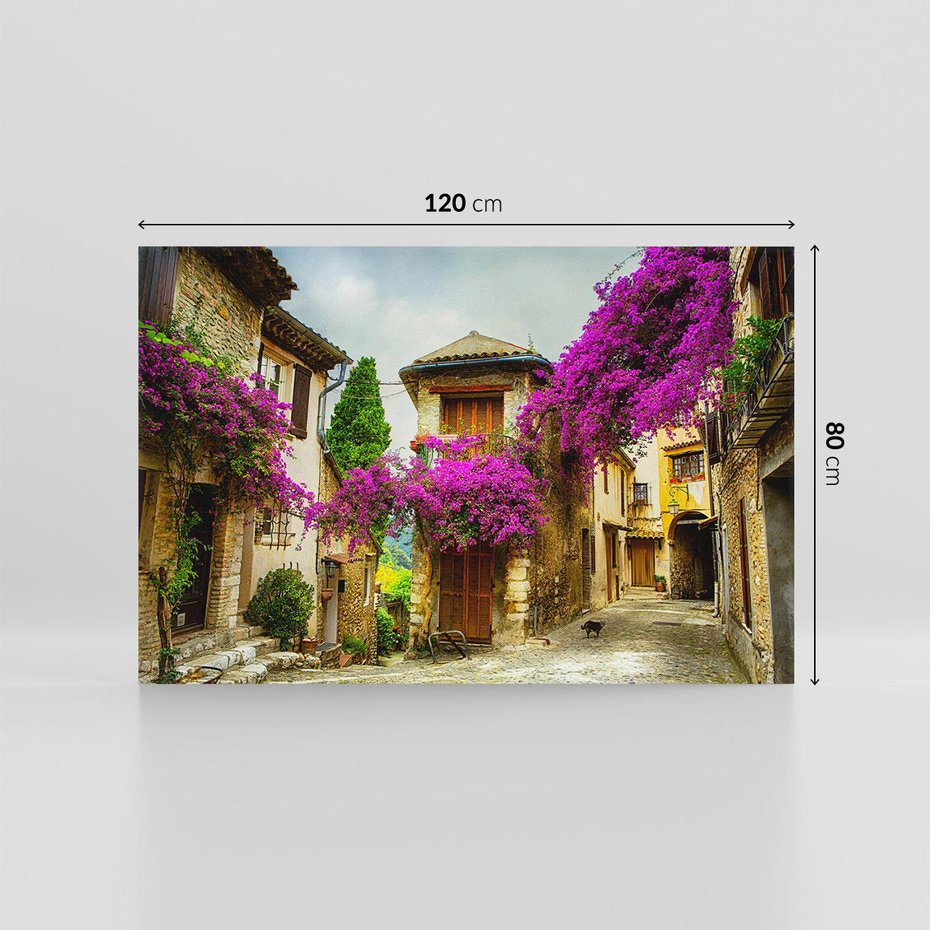 Obraz na płótnie 120x80 - Urok francuskiej uliczki - Francja, uliczka