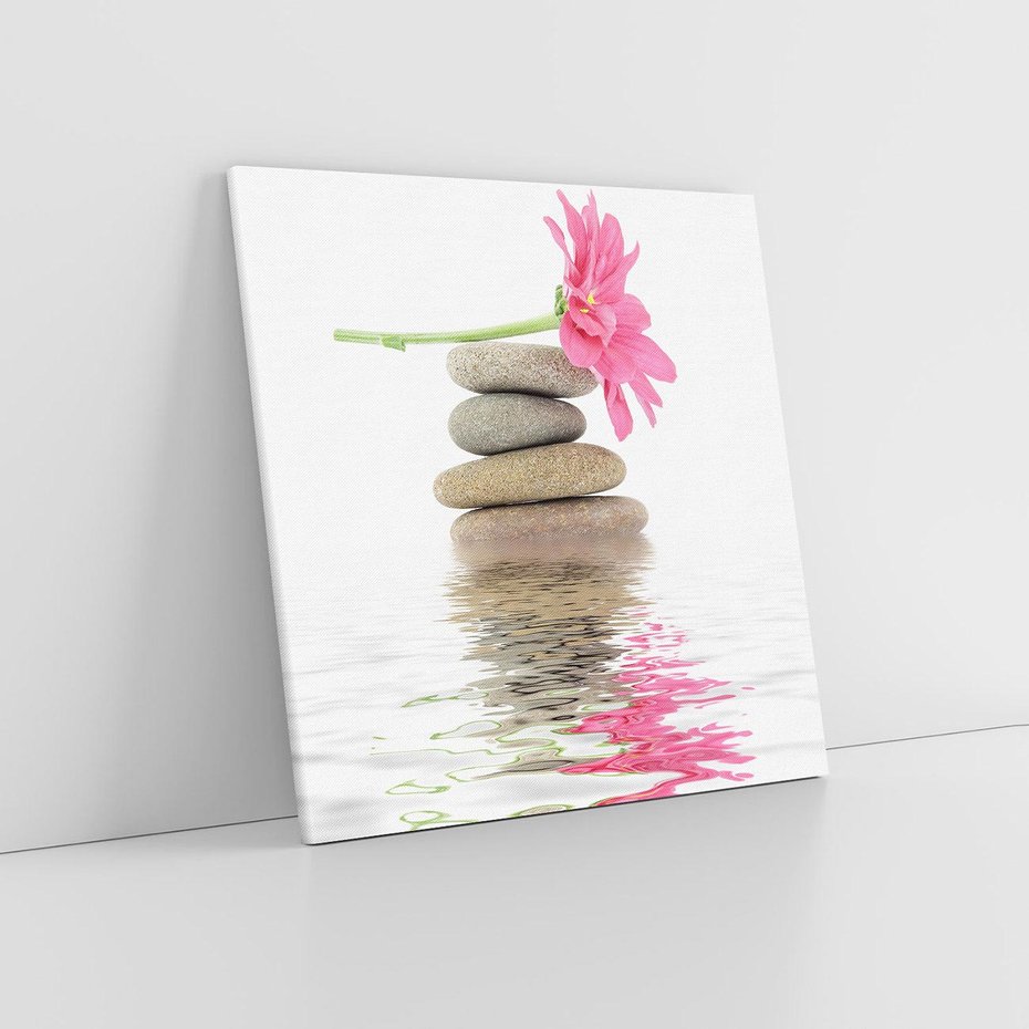 Obraz na płótnie 80x80 - Kwiatowe japońskie spa - japońskie, spa