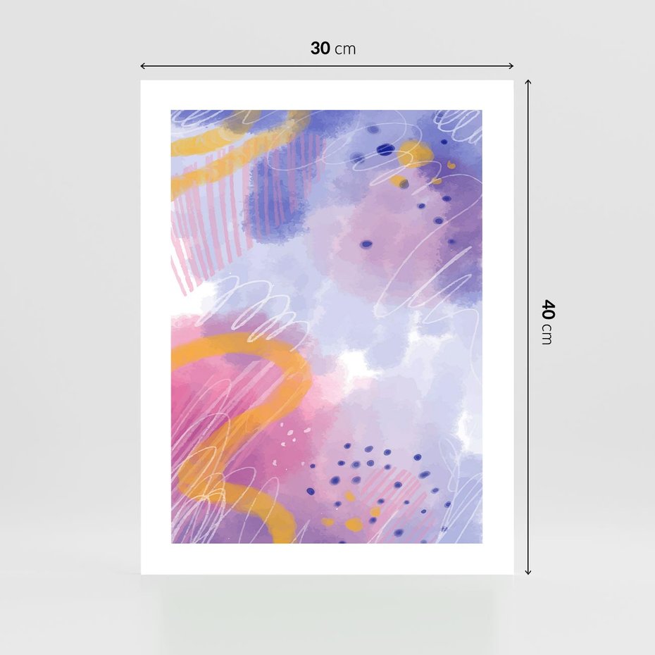 Plakat bez ramy 30x40 - Migotliwe Wnętrza Kształtów - abstrakcyjny plakat, pastelowe kolory