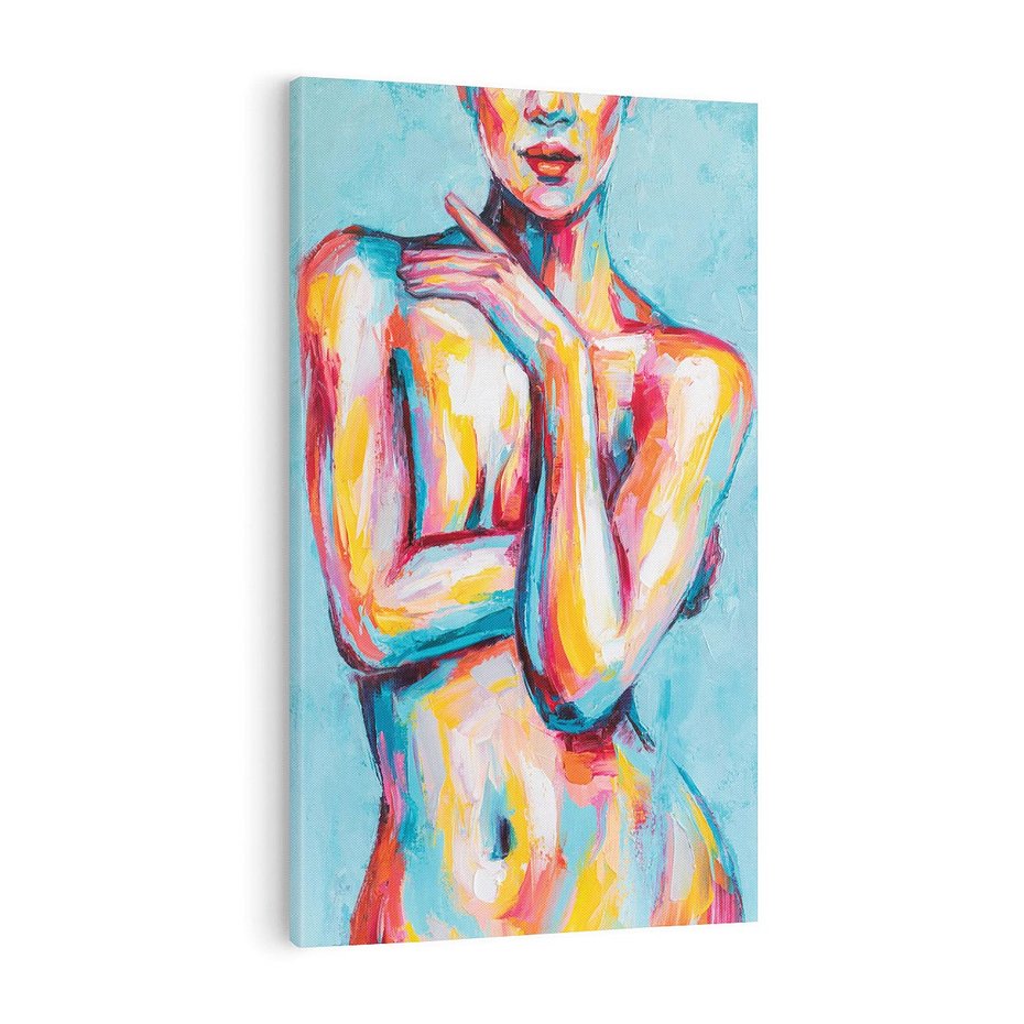 Obraz na płótnie 80x120 - Nagie Natchnienie - obraz olejny, naga kobieta