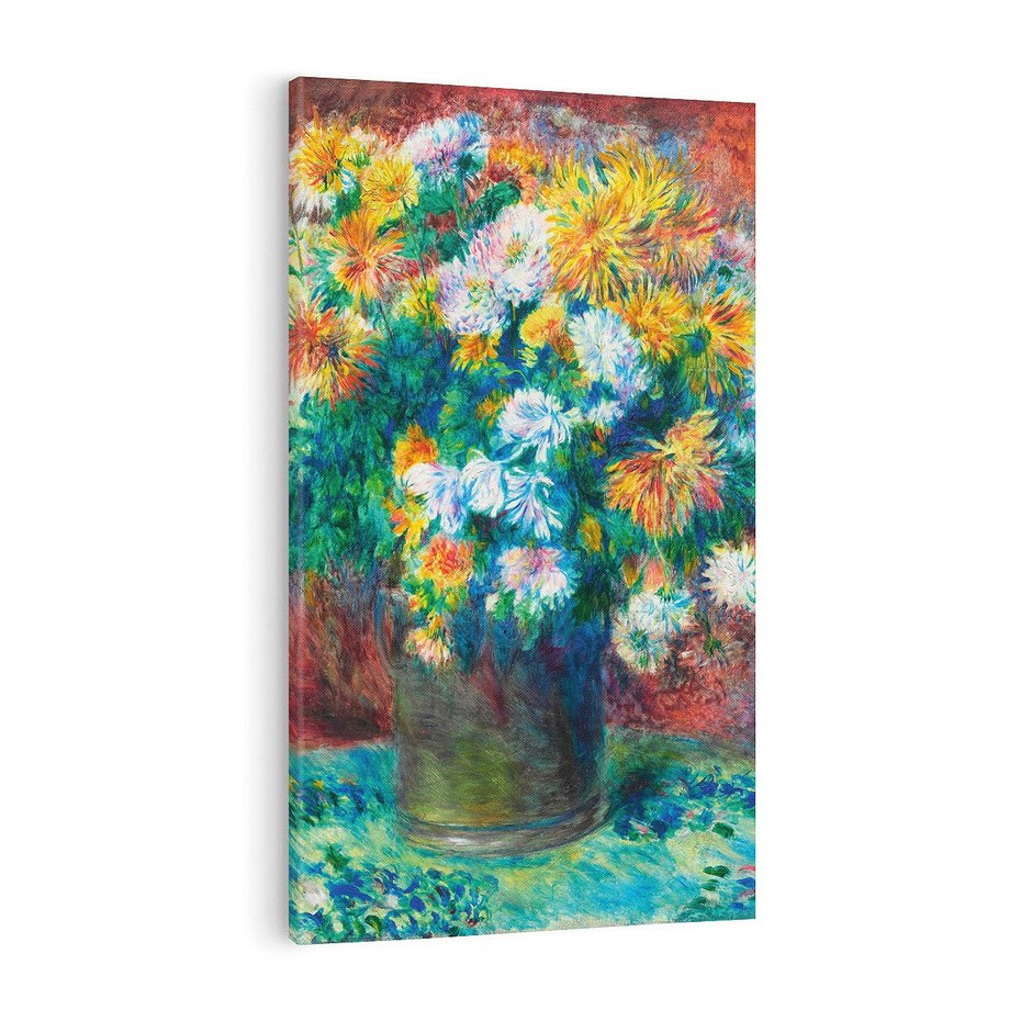 Obraz na płótnie 80x120 - Chryzantemy (1881–1882), Pierre-Auguste Renoir - Reprodukcja - reprodukcja, obraz na płótnie
