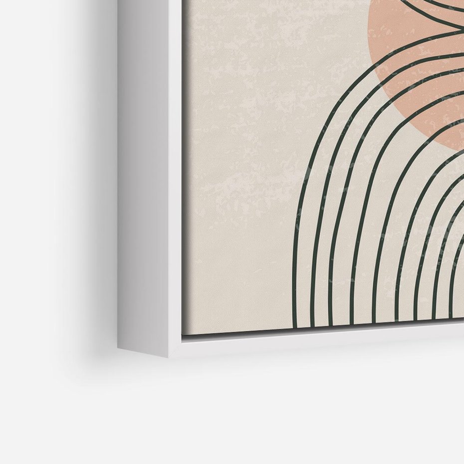 Obraz w ramie 80x80 - Nowy Rytuał - abstrakcyjna sztuka, boho kształty - rama biała