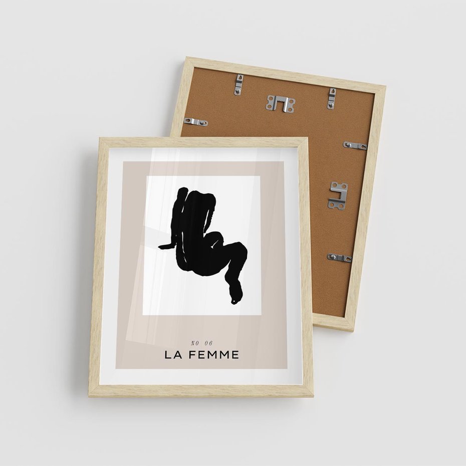 Plakat w ramie 40x50 - Boho Harmonia Stylu - abstrakcyjna sztuka, akt - rama drewno