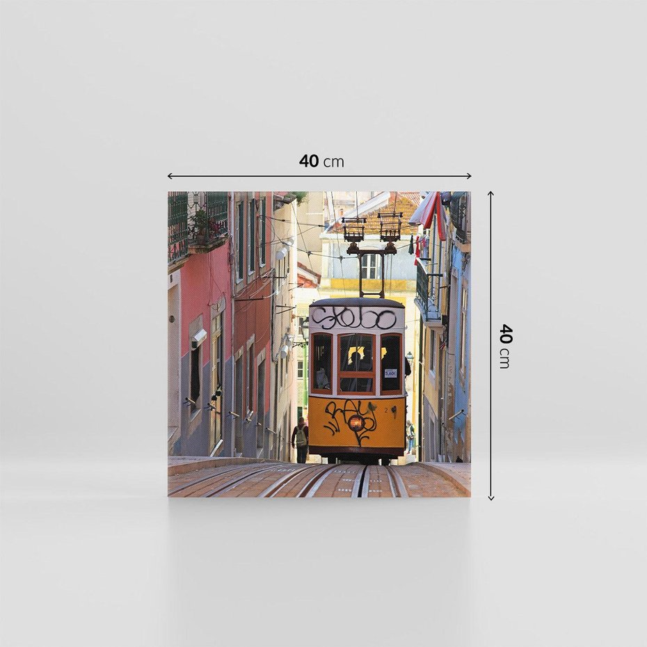 Obraz na płótnie 40x40 - Lizbońskie tramwaje - podróż w czasie - Lizbona, tramwaj