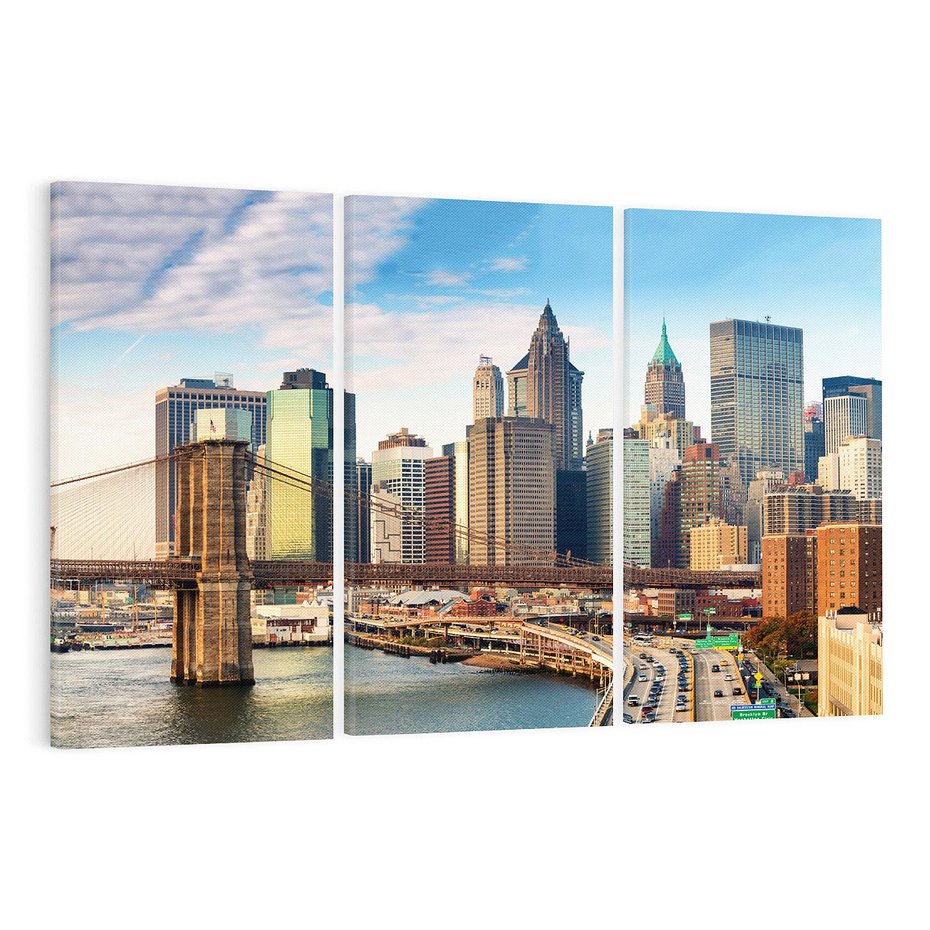 Obraz na płótnie 120x80 - Manhattan o zmroku - Nowy Jork, Manhattan