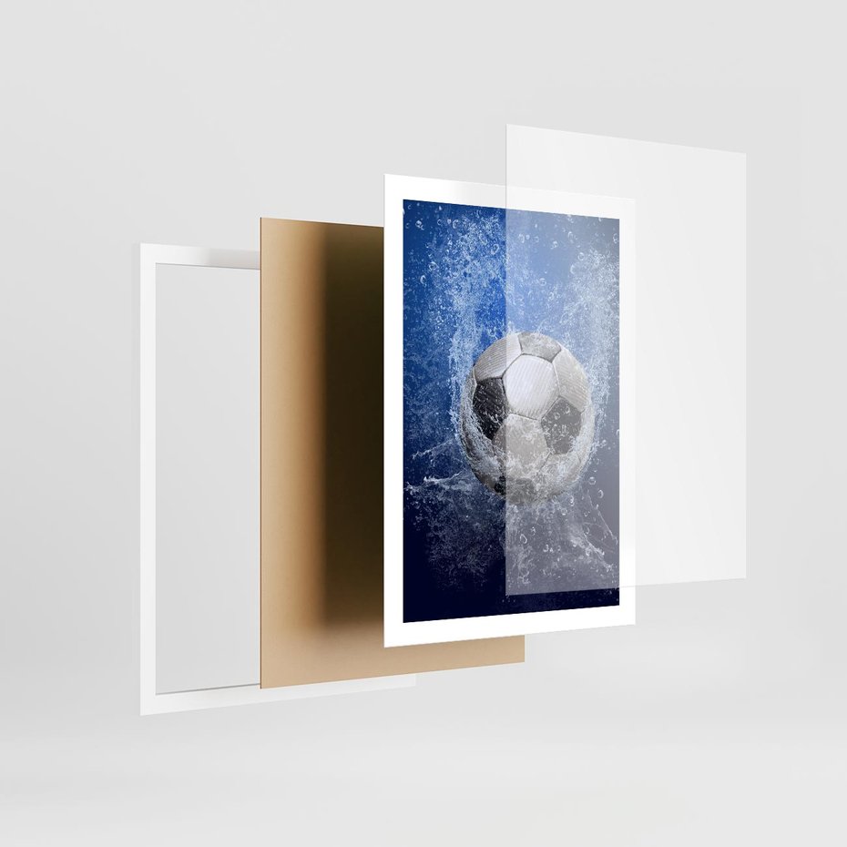 Plakat w ramie 50x70 - Młodzieżowy Zapał - piłka, młodzieżowy - rama biała