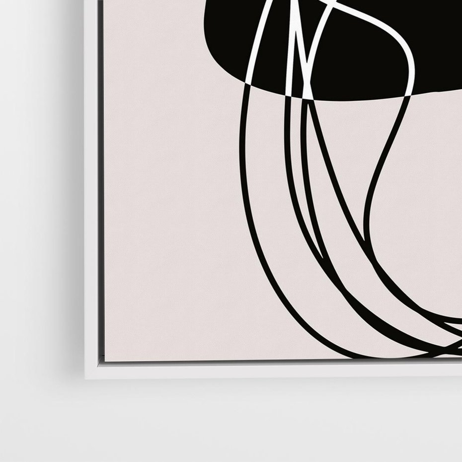 Obraz w ramie 50x50 - Abstrakcyjne Harmonie - abstrakcyjne szkicowane linie, minimalizm - rama biała