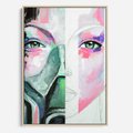 Obraz w ramie 80x120 - Niezakończona Piękność - abstrakcyjny obraz olejny, portret kobiety - rama drewno