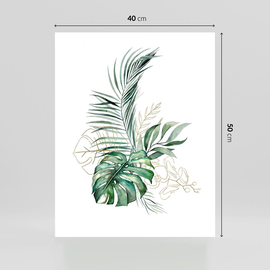 Plakat bez ramy 40x50 - Luksus w Detalu - złote, liście