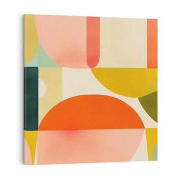 Obraz na płótnie 40x40 - Eklektyczne Oblicza - geometryczne kolorowe kształty, eksplozja kolorów