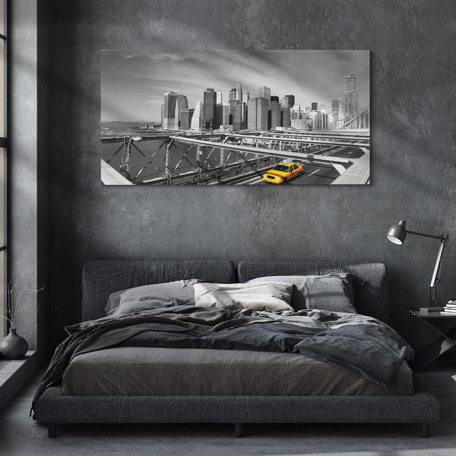 Obraz na płótnie 120x60 - Podróż taksówką przez Nowy Jork - TAXI, miasto