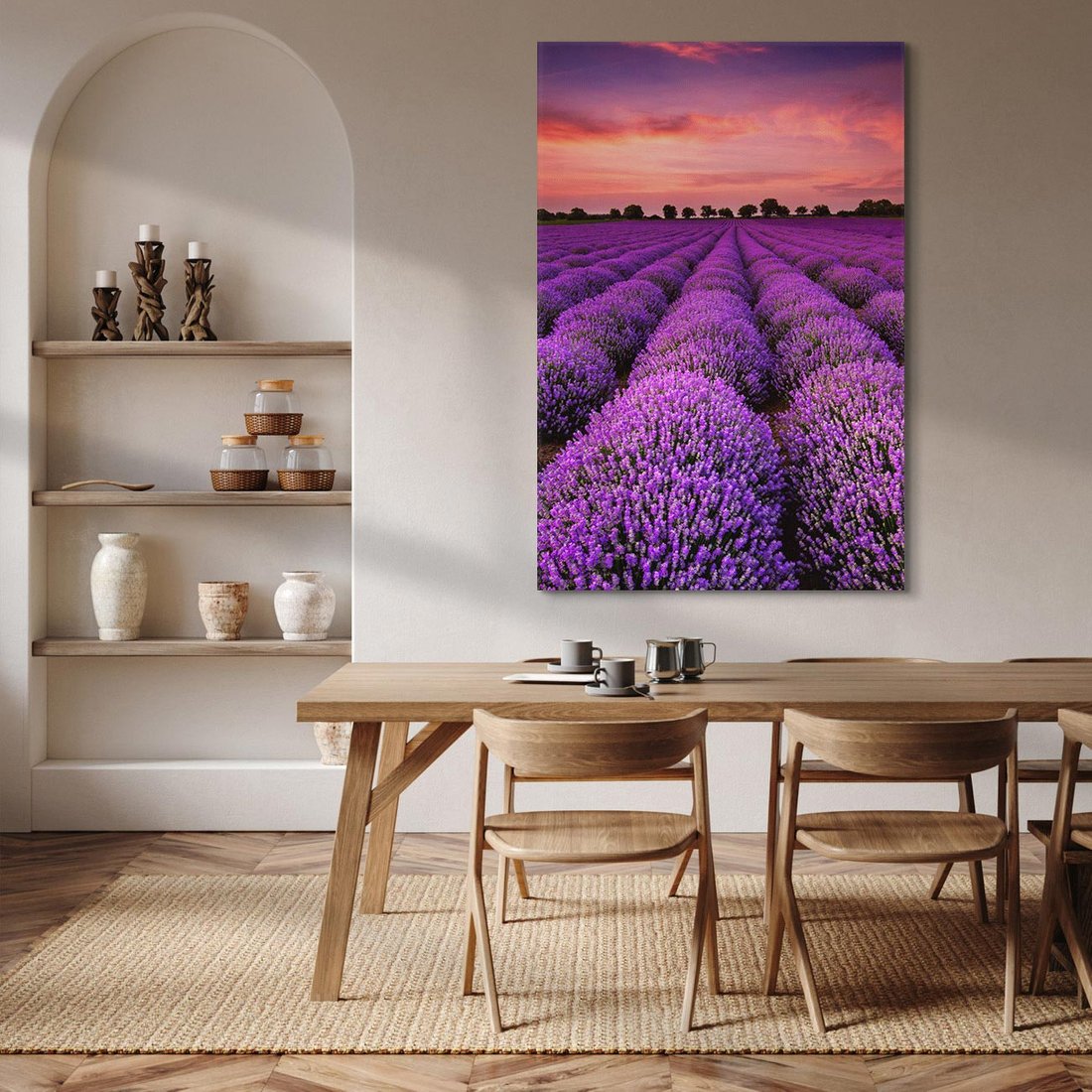 Obraz na płótnie 70x100 - Lawenda: polne zauroczenie - lawenda, kwiaty