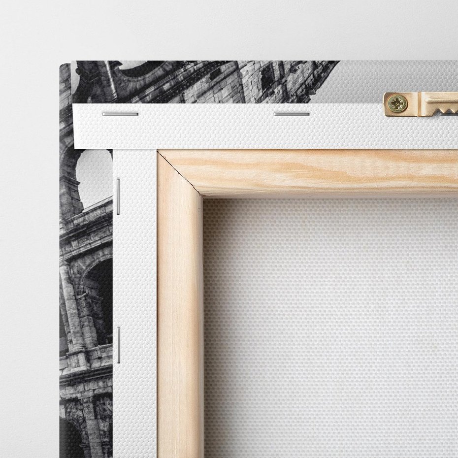 Obraz na płótnie 120x40 - Echa Historii - czarno biała fotografia, koloseum