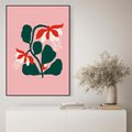 Obraz w ramie 70x100 - Migotliwa Kreatywność - abstrakcyjne kwiaty, różowe tło - rama czarna